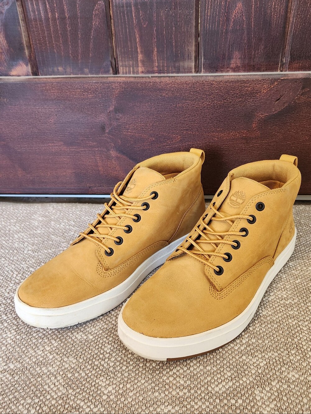 Timberland Mens Davis Square Leather Lace Up Chukka Boots Nubuck Wheat Y2K, 9.5